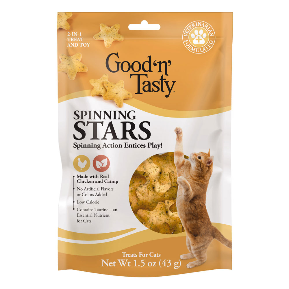 Good n Tasty Spinning Stars Cat Treats 1.5 Ounce 2 in 1 Treat